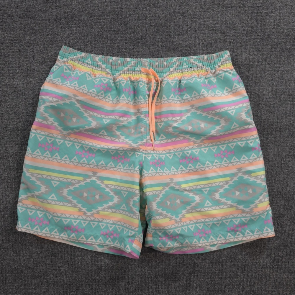 Chubbies Shorts Mens XL Multicolor En Fuegos Geometric Swim Trunks Lined Beach